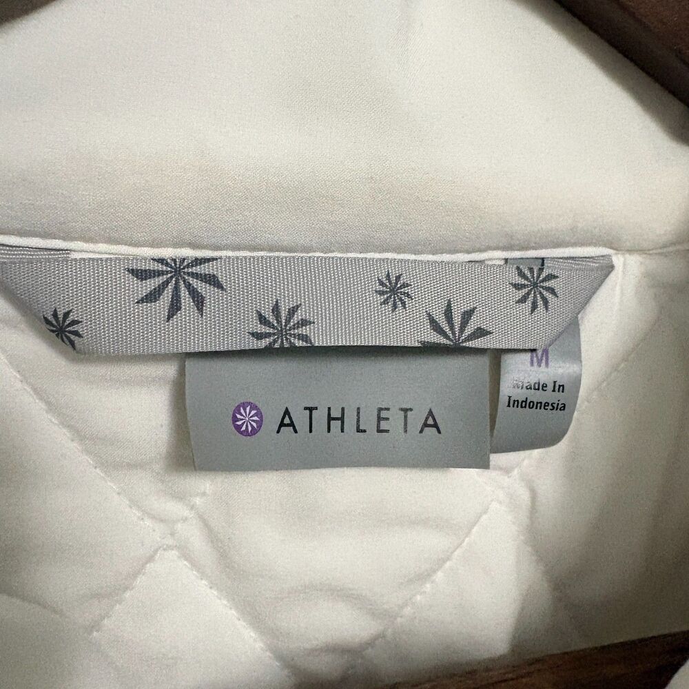 Athleta Upside Quilted Vest Full Zip Women’s White/Gray M Lightweight Gorpcore - Picture 2 of 9
